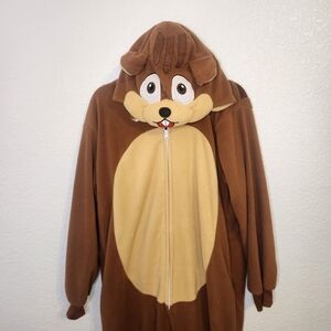 Brown squirrel Onesie Costume size S Adult Unisex Novelty Union Suit